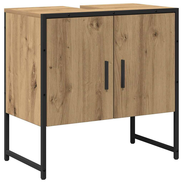 Set de mobilier pentru baie Pe perete 2 pcs Maro Lemn compozit - WALTI WALTI
