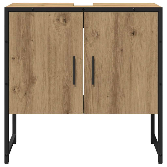 Set de mobilier pentru baie Pe perete 2 pcs Maro Lemn compozit - WALTI WALTI