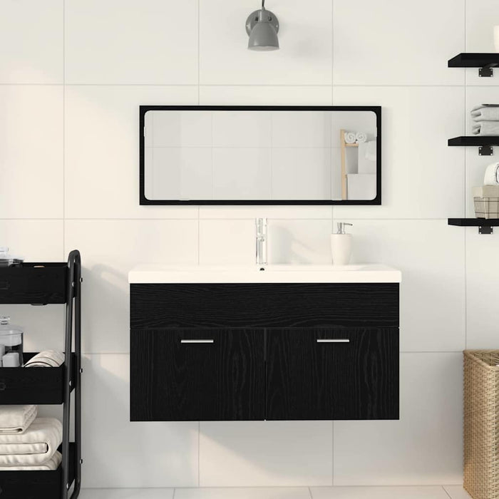 Set de Mobilier pentru Baie 3 pcs Stejar Negru 90x38.5x46cm - WALTI WALTI