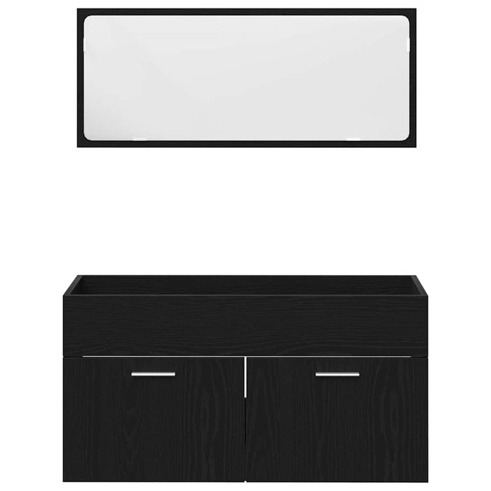 Set de Mobilier pentru Baie 3 pcs Stejar Negru 90x38.5x46cm - WALTI WALTI