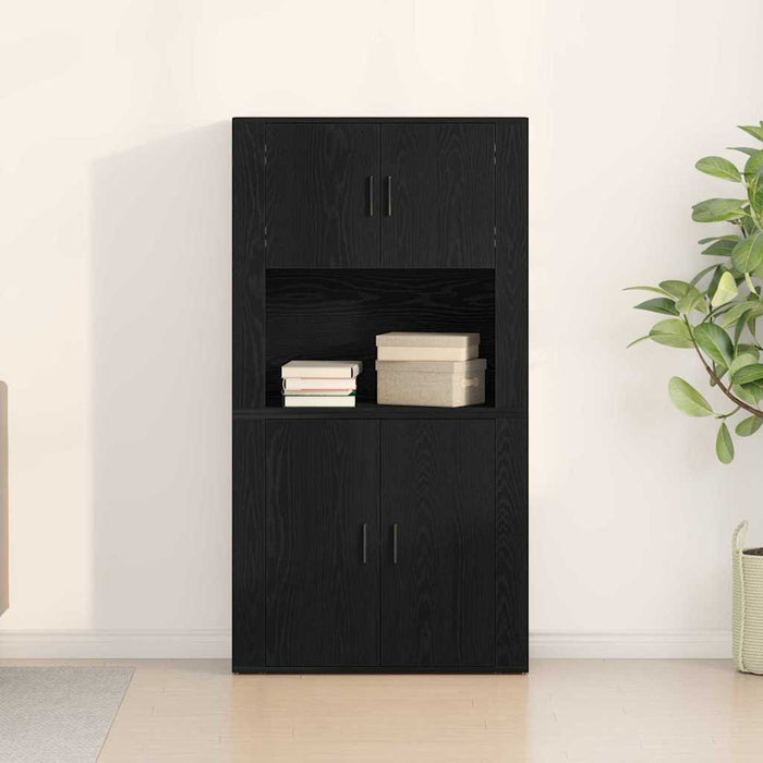 Bufet Stejar Negru 80 x 33 x 150 cm Lemn compozit - WALTI WALTI