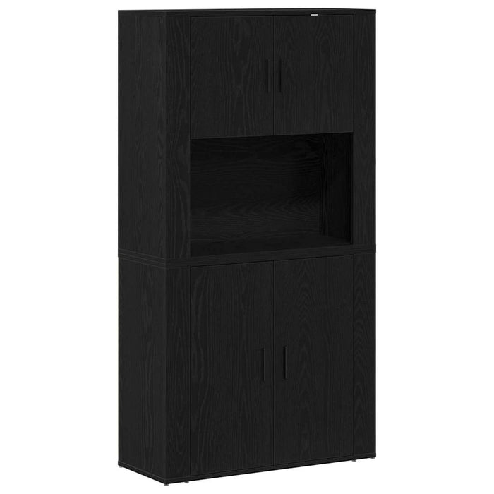 Bufet Stejar Negru 80 x 33 x 150 cm Lemn compozit - WALTI WALTI