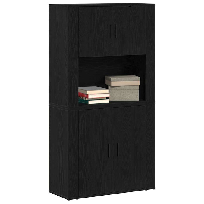 Bufet Stejar Negru 80 x 33 x 150 cm Lemn compozit - WALTI WALTI