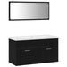 Set de mobilier pentru baie Pe perete cu ușă 3 pcs Stejar Negru - WALTI WALTI