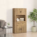 Highboard stejar artizanal 80 x 33 x 150 cm Lemn compozit - WALTI WALTI