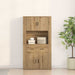 Highboard stejar artizanal 80 x 33 x 150 cm Lemn compozit - WALTI WALTI