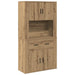 Highboard stejar artizanal 80 x 33 x 150 cm Lemn compozit - WALTI WALTI