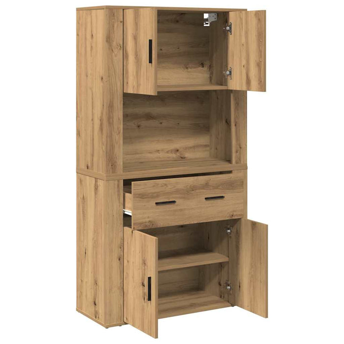 Highboard stejar artizanal 80 x 33 x 150 cm Lemn compozit - WALTI WALTI