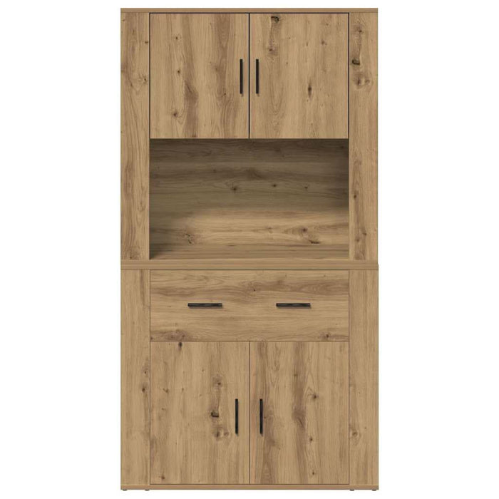 Highboard stejar artizanal 80 x 33 x 150 cm Lemn compozit - WALTI WALTI
