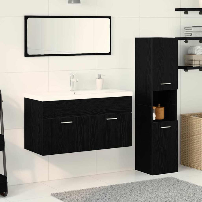 Set de Mobilă pentru Baie 4 pcs Stejar Negru 90 x 38.5 x 46 cm - WALTI WALTI