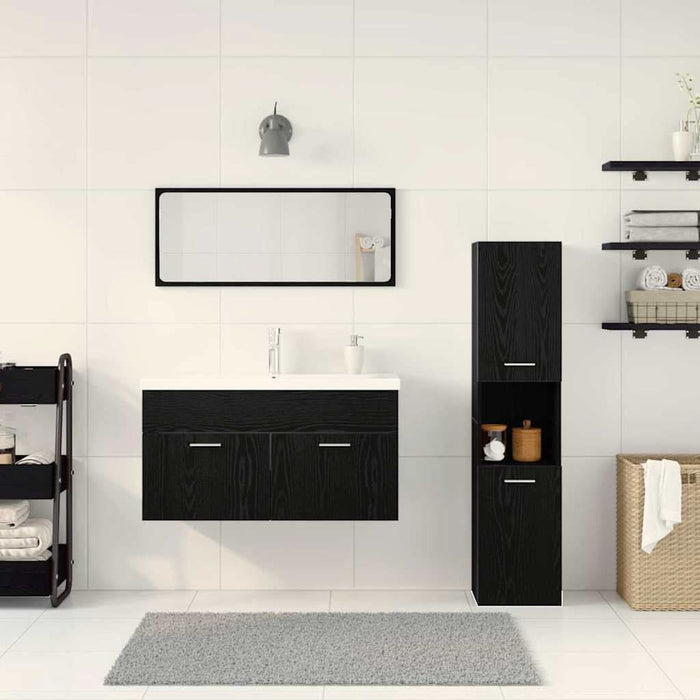Set de Mobilă pentru Baie 4 pcs Stejar Negru 90 x 38.5 x 46 cm - WALTI WALTI