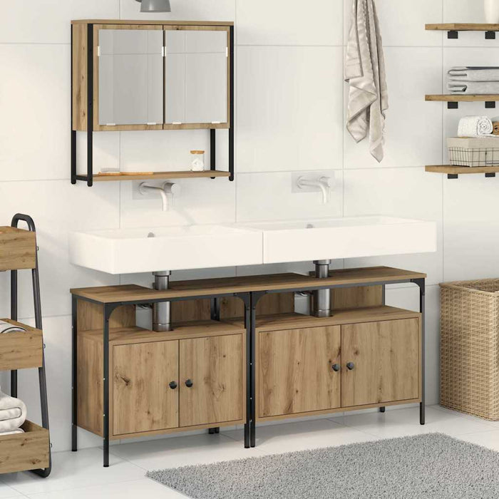 Set de mobilă pentru baie 3 piese Stejar Artisan Lemn prelucrat - WALTI WALTI