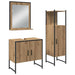 Set de mobilier pentru baie cu raft 3 pcs Maro Lemn compozit - WALTI WALTI
