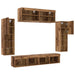 Set comodă TV Pe perete 6 pcs Lemn vechi Lemn compozit - WALTI WALTI