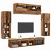 Set comodă TV Pe perete 6 pcs Lemn vechi Lemn compozit - WALTI WALTI
