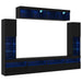 Set comodă TV Pe perete 6 pcs Stejar negru Lemn compozit - WALTI WALTI