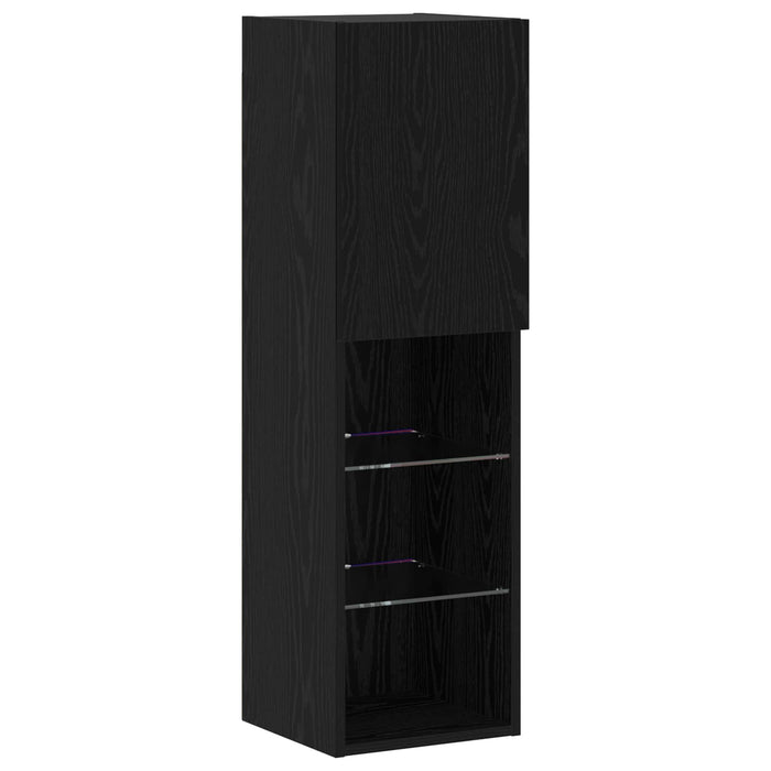 Set comodă TV Pe perete 6 pcs Stejar negru Lemn compozit - WALTI WALTI