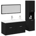 Set de mobilier pentru baie Pe perete cu ușă 2 pcs Stejar Negru - WALTI WALTI