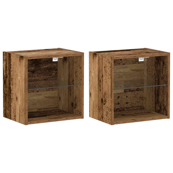 Set comodă TV Pe perete 8 pcs Lemn vechi Lemn compozit - WALTI WALTI