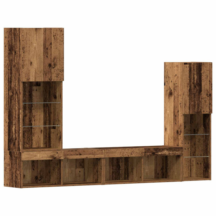 Cabinet TV 4 pcs Lemn vechi Lemn compozit - WALTI WALTI