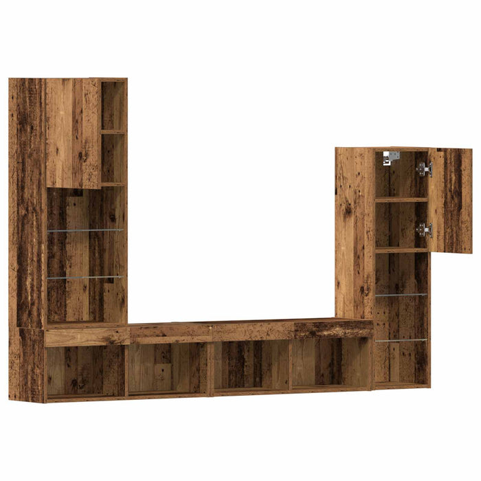 Cabinet TV 4 pcs Lemn vechi Lemn compozit - WALTI WALTI