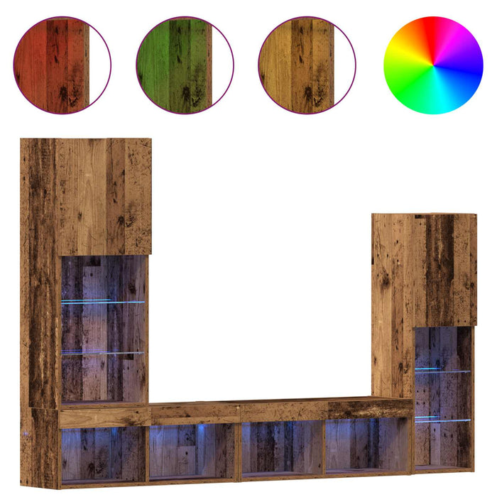 Cabinet TV 4 pcs Lemn vechi Lemn compozit - WALTI WALTI
