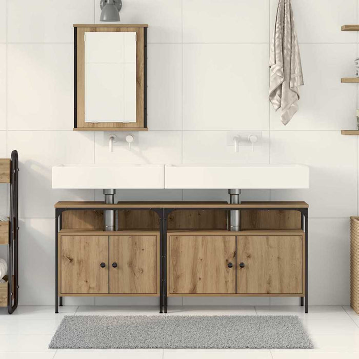 Set de mobilier pentru baie 3 piese Stejar artizanal Lemn ingineresc - WALTI WALTI