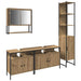 Set de mobilier de baie , 4 piese, în Stejar Artisan, din lemn ingineresc. - WALTI WALTI