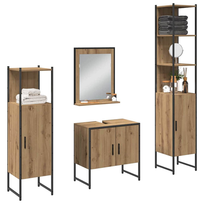 Set de mobilier pentru baie 4 pcs Maro 33 x 33 x 185.5 cm - WALTI WALTI