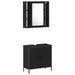 Set de mobilier pentru baie cu raft 4 pcs Negru Lemn compozit - WALTI WALTI