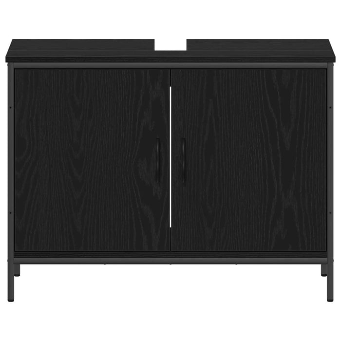 Set de mobilă pentru baie 4 piese Negru Stejar Lemn prelucrat - WALTI WALTI