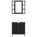 Set de mobilier pentru baie cu raft 4 pcs Negru Lemn compozit - WALTI WALTI