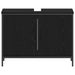 Set de mobilier pentru baie cu raft 4 pcs Negru Lemn compozit - WALTI WALTI