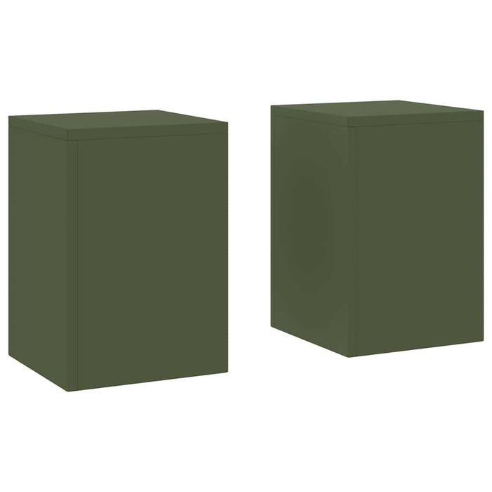 Suport pentru plante 2 pcs Olivengrønn 24 x 24 x 35 cm Oțel - WALTI WALTI