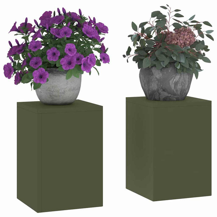 Suport pentru plante 2 pcs Olivengrønn 24 x 24 x 35 cm Oțel - WALTI WALTI