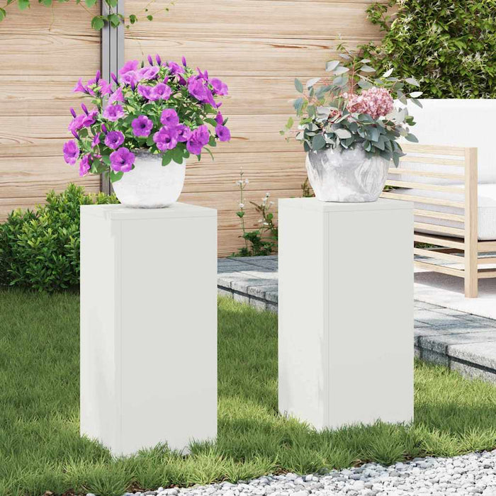 Suport pentru plante 2 pcs Alb 24 x 24 x 55 cm Oțel - WALTI WALTI
