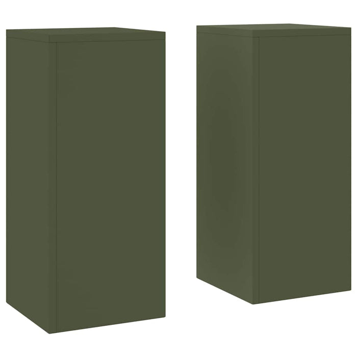Suport pentru plante 2 pcs Olivengrønn 24 x 24 x 55 cm Oțel - WALTI WALTI