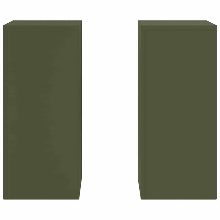 Suport pentru plante 2 pcs Olivengrønn 24 x 24 x 55 cm Oțel - WALTI WALTI