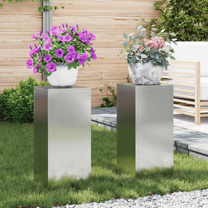 Suport pentru plante 2 pcs Argintiu 24 x 24 x 55 cm - WALTI WALTI