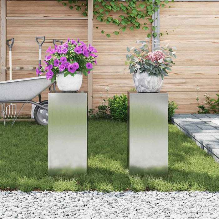 Suport pentru plante 2 pcs Argintiu 24 x 24 x 55 cm - WALTI WALTI