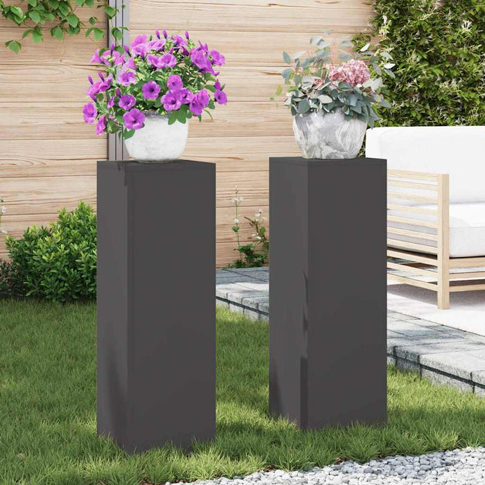 Suport pentru plante 2 pcs Negru 24 x 24 x 75 cm Oțel - WALTI WALTI