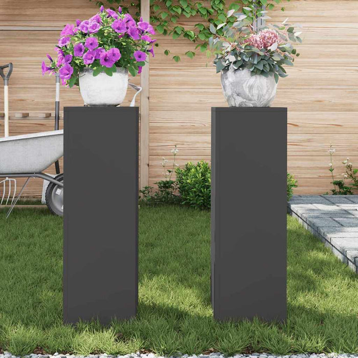 Suport pentru plante 2 pcs Negru 24 x 24 x 75 cm Oțel - WALTI WALTI