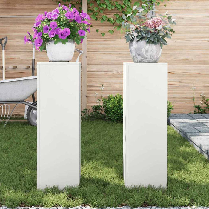 Suport pentru plante 2 pcs Alb 24 x 24 x 75 cm Oțel - WALTI WALTI