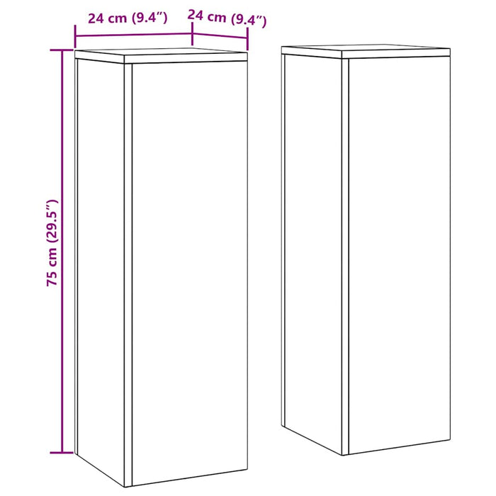 Suport pentru plante 2 pcs Alb 24 x 24 x 75 cm Oțel - WALTI WALTI