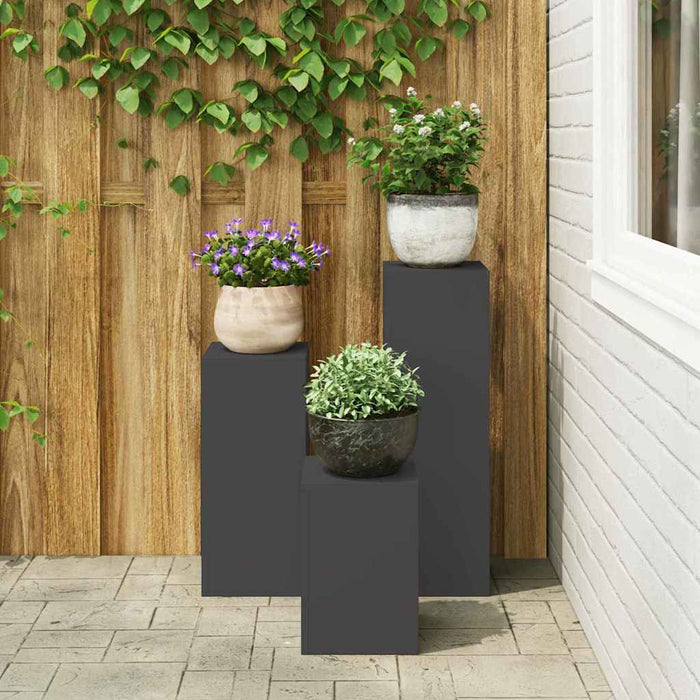 Suport pentru plante 3 pcs Negru Oțel - WALTI WALTI