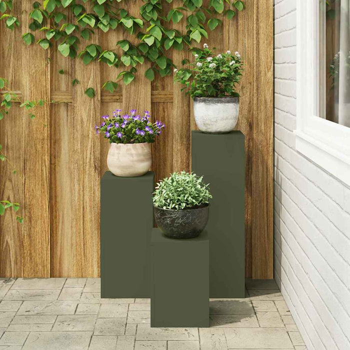 Suport pentru plante 3 pcs Olivengrønn Oțel - WALTI WALTI