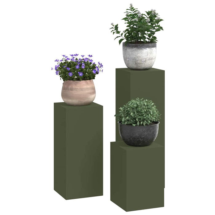 Suport pentru plante 3 pcs Olivengrønn Oțel - WALTI WALTI