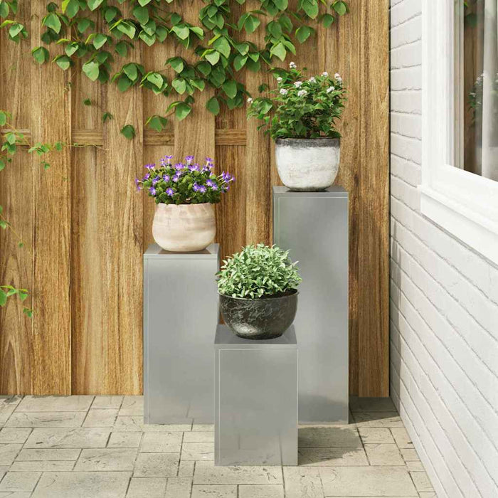 Suport pentru plante 3 buc. Argintiu 24 x 24 x 75 cm - WALTI WALTI