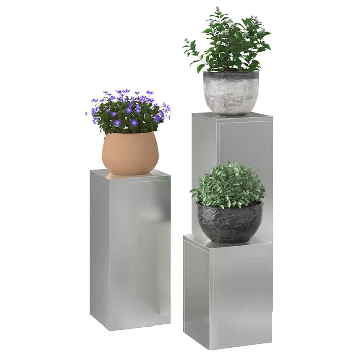 Suport pentru plante 3 buc. Argintiu 24 x 24 x 75 cm - WALTI WALTI
