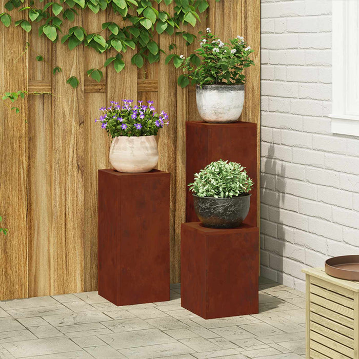 Suport pentru plante 3 buc. Ruginit 24 x 24 x 75 cm - WALTI WALTI